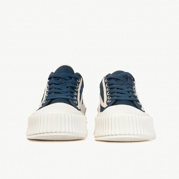 Dorothee Schumacher Cool Canvas Navy Lace-Up Platform Sneakers - Picture 2 of 9